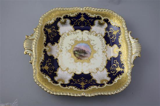 A Coalport composed part dessert service, c.1900, 23cm - 30.5cm